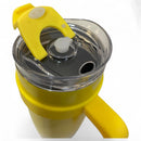 Copo Térmico Grande com Canudo e Alça – 1200ml Inox Kreiz KR CBB01 - Amarelo