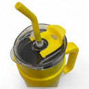 Copo Térmico Grande com Canudo e Alça – 1200ml Inox Kreiz KR CBB01 - Amarelo