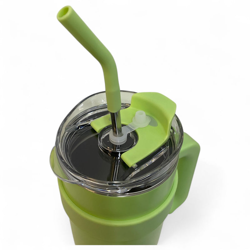 Copo Térmico Grande com Canudo e Alça – 1200ml Inox Kreiz KR CBB01 - Verde D